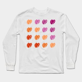 Monstera Deliciosa Leaves - Lesbian Pride Long Sleeve T-Shirt